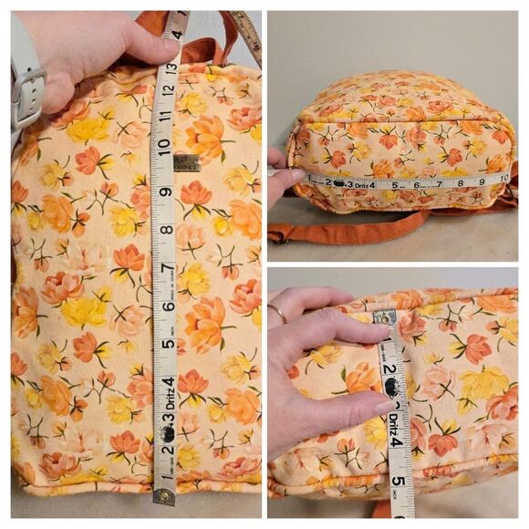 1 Canoe 2 Petaluma Backpack Peach Yellow Orange Floral Canvas NWT main image 7